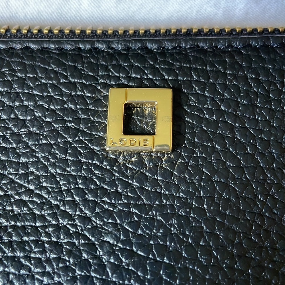 Lodis |Black|Olivia|Leather |Pebbled|Wristlet|Removable Card Stacker Insert|NWOT - Picture 2 of 16